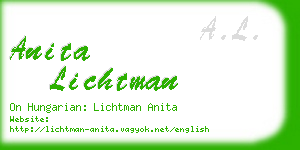 anita lichtman business card